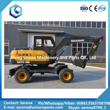 Hot Sale Cheap Mini Small Wheel Excavator for Sale made in China SH75-9M