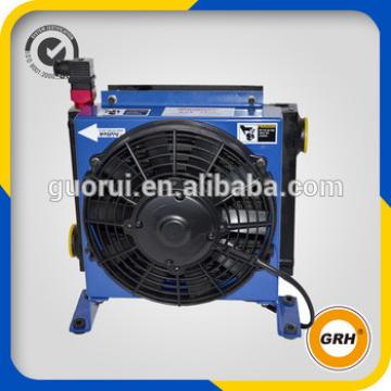 Aluminum plated heat exchanger with fan for hydraulic cooling system